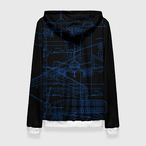 Женская толстовка Airbus A320 / 3D-Белый – фото 2