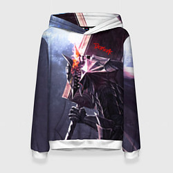 Толстовка-худи женская Берсерк С Мечечём На Плече, цвет: 3D-белый