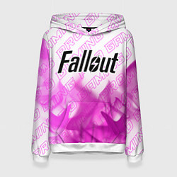 Толстовка-худи женская Fallout pro gaming: символ сверху, цвет: 3D-белый