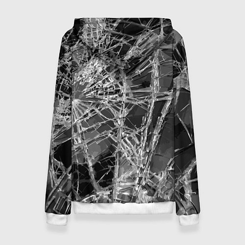 Женская толстовка Барт Симпсон разбил из рогатки стекло / 3D-Белый – фото 2