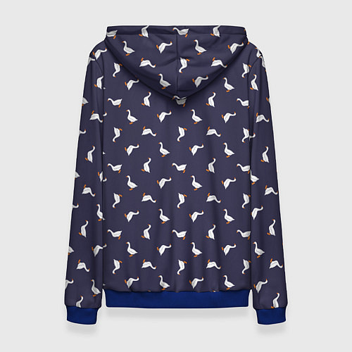 Женская толстовка Гуси на синем паттерн / 3D-Синий – фото 2