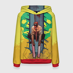 Толстовка-худи женская Человек-бензопила : Дэндзи, цвет: 3D-красный