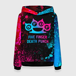 Толстовка-худи женская Five Finger Death Punch - neon gradient, цвет: 3D-черный