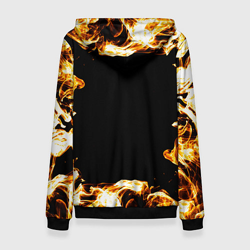 Женская толстовка Scorpions рок кот и огонь / 3D-Черный – фото 2