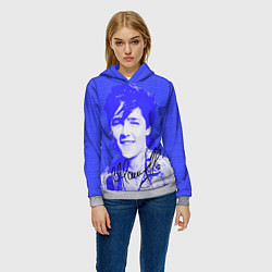 Толстовка-худи женская Юрий Шатунов в детстве - автограф, цвет: 3D-меланж — фото 2