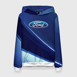 Толстовка-худи женская Ford - абстракция, цвет: 3D-белый