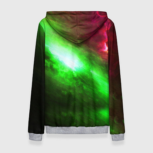 Женская толстовка Зеленый космос бесконечность / 3D-Меланж – фото 2