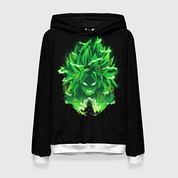 Толстовка-худи женская Broly dragon ball аниме, цвет: 3D-белый