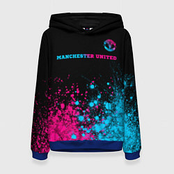 Женская толстовка Manchester United - neon gradient: символ сверху