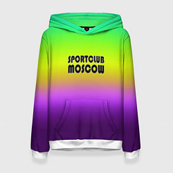 Толстовка-худи женская Sportclub Moscow, цвет: 3D-белый