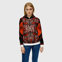 Толстовка-худи женская Готический узор, цвет: 3D-белый — фото 2