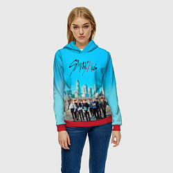 Толстовка-худи женская Stray Kids Double Knot, цвет: 3D-красный — фото 2