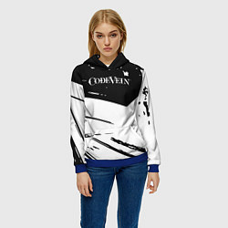 Толстовка-худи женская Code vein Logo краска, цвет: 3D-синий — фото 2