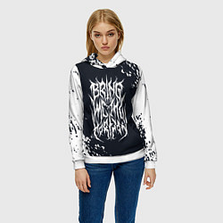 Толстовка-худи женская Bring Me the Horizon краска, цвет: 3D-белый — фото 2