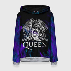 Толстовка-худи женская Queen пламя неон, цвет: 3D-меланж