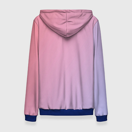 Женская толстовка Градиент - розовая пастель / 3D-Синий – фото 2