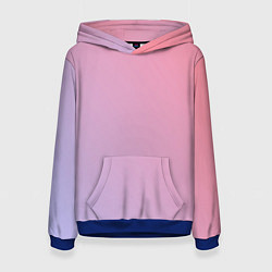 Толстовка-худи женская Градиент - розовая пастель, цвет: 3D-синий