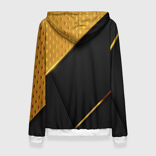 Женская толстовка Герб России на черном фоне с золотыми вставками / 3D-Белый – фото 2