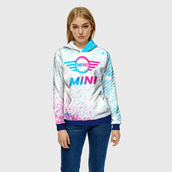 Толстовка-худи женская Mini neon gradient style, цвет: 3D-синий — фото 2