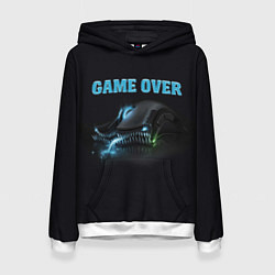 Толстовка-худи женская Game over - доигрался, цвет: 3D-белый