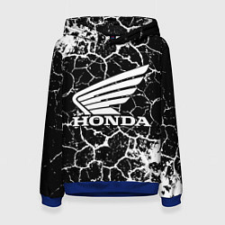 Толстовка-худи женская Honda logo арт, цвет: 3D-синий