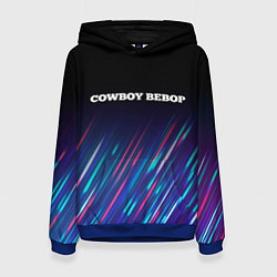 Толстовка-худи женская Cowboy Bebop stream, цвет: 3D-синий