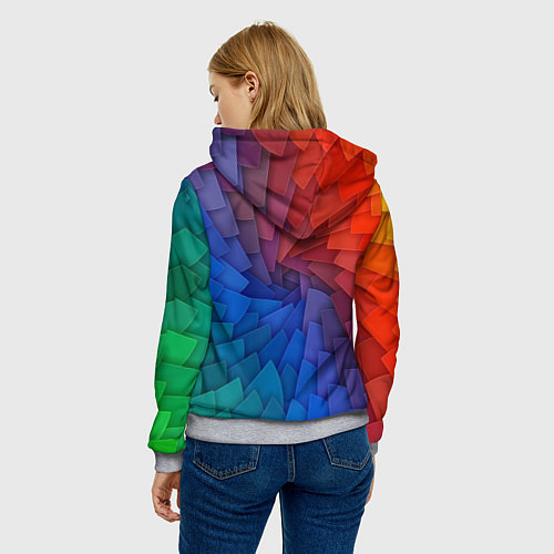 Женская толстовка Листы цветной бумаги / 3D-Меланж – фото 4