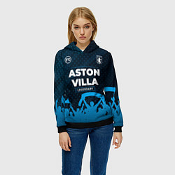 Толстовка-худи женская Aston Villa legendary форма фанатов, цвет: 3D-черный — фото 2
