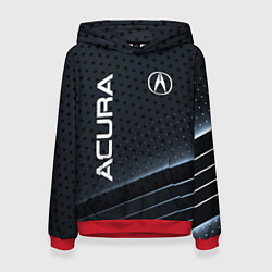 Толстовка-худи женская Acura карбон, цвет: 3D-красный
