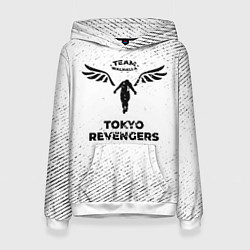 Толстовка-худи женская Tokyo Revengers с потертостями на светлом фоне, цвет: 3D-белый