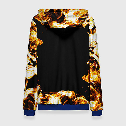 Женская толстовка Metallica рок кот и огонь / 3D-Синий – фото 2