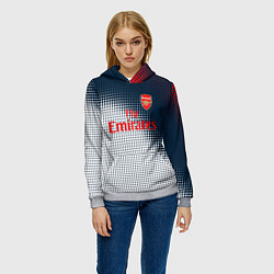 Толстовка-худи женская Arsenal logo абстракция, цвет: 3D-меланж — фото 2
