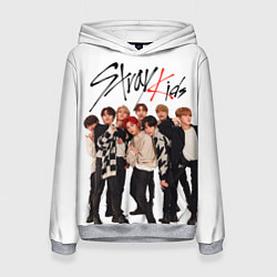 Толстовка-худи женская Stray Kids white background, цвет: 3D-меланж