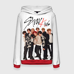 Толстовка-худи женская Stray Kids white background, цвет: 3D-красный