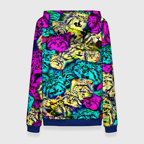 Женская толстовка Психоделические манулы / 3D-Синий – фото 2
