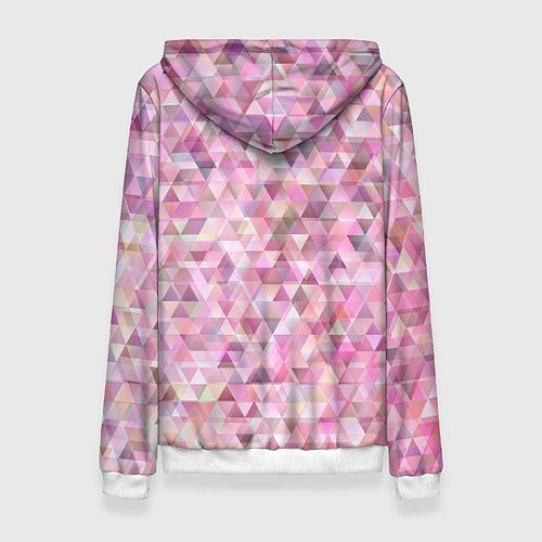 Женская толстовка Абстрактное множество розовых и фиолетовых треугол / 3D-Белый – фото 2