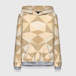 Толстовка-худи женская Плитка геометрическая мозаика, цвет: 3D-меланж