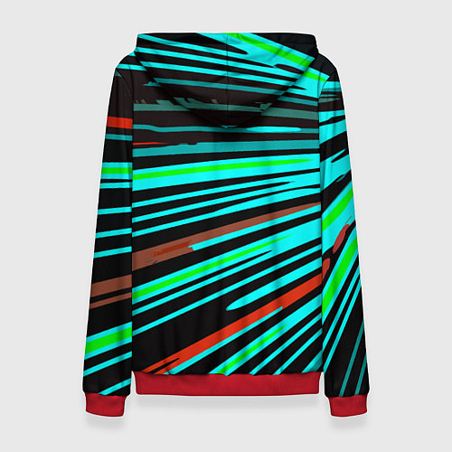 Женская толстовка Расходящиеся неоновые лучи / 3D-Красный – фото 2