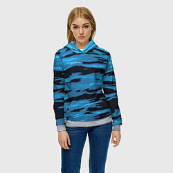 Толстовка-худи женская Волны Камуфляж, цвет: 3D-меланж — фото 2
