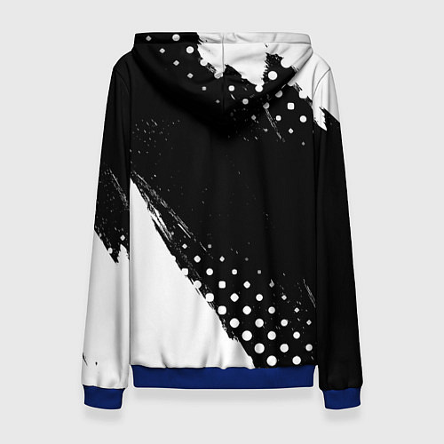 Женская толстовка Asking Alexandria и рок символ на темном фоне / 3D-Синий – фото 2