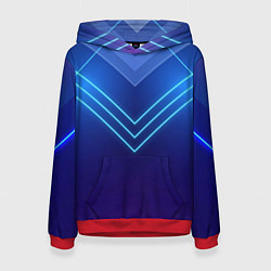 Женская толстовка Глубокий синий с неоновыми полосами