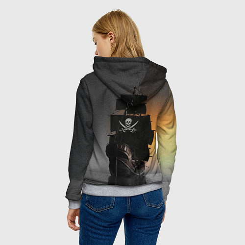 Женская толстовка Пиратский фрегат / 3D-Меланж – фото 4