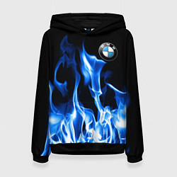 Толстовка-худи женская BMW fire, цвет: 3D-черный