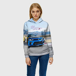 Толстовка-худи женская Chevrolet Camaro ZL 1 - Motorsport, цвет: 3D-меланж — фото 2