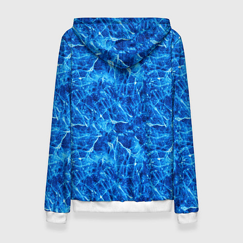 Женская толстовка Синий лёд - текстура / 3D-Белый – фото 2