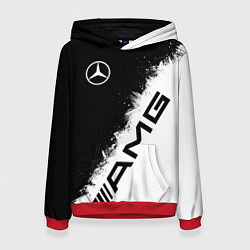 Толстовка-худи женская Мерседес - АМГ - Краски, цвет: 3D-красный