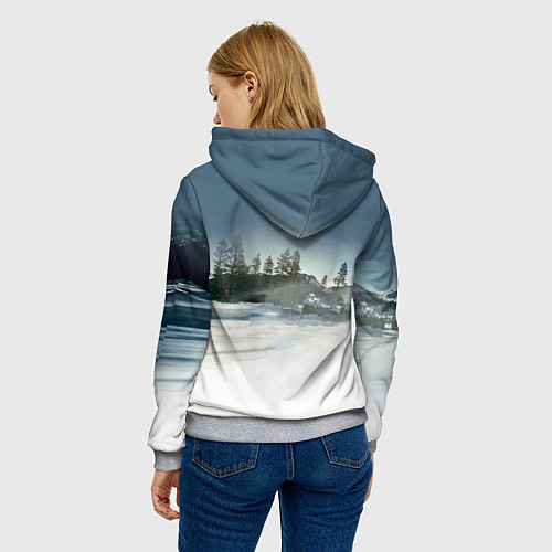 Женская толстовка Крутая бэха мчится по лесной дороге / 3D-Меланж – фото 4