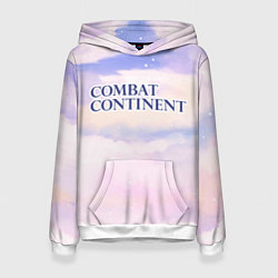 Толстовка-худи женская Combat Continent sky clouds, цвет: 3D-белый