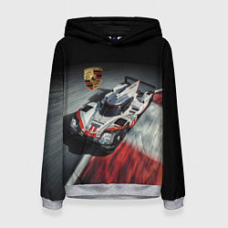 Толстовка-худи женская Porsche - racing team - motorsport, цвет: 3D-меланж