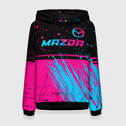 Женская толстовка Mazda - neon gradient: символ сверху